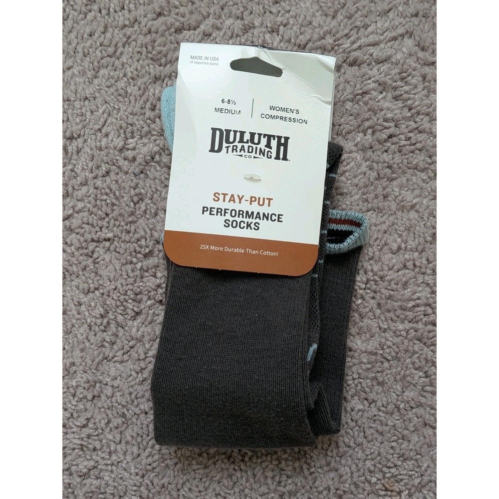 Duluth Trading Co Women's Stay Put Performance Socks BM7 Black Medium NWT